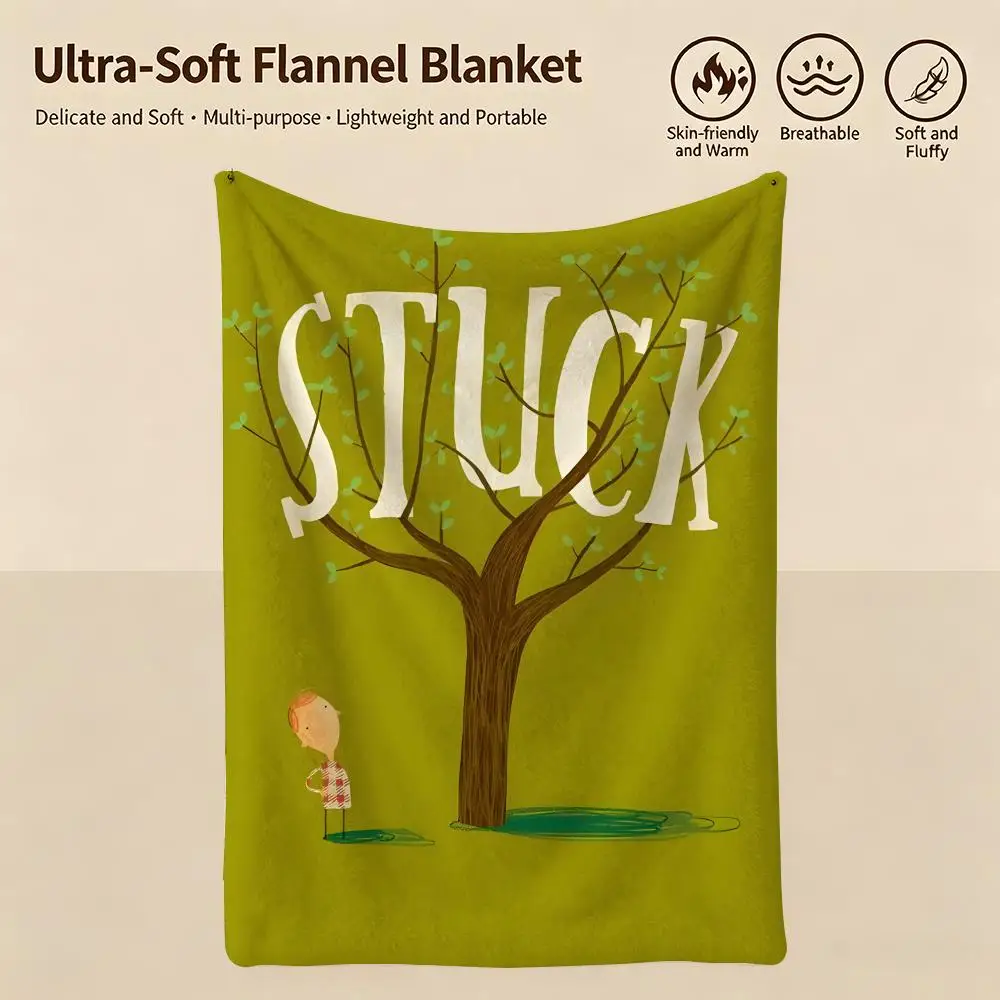 artist O-Oliver Jeffers-S Throw Warm Soft Flannel Blanket, Multi-use for Sofa Bed Camping Travel Nap