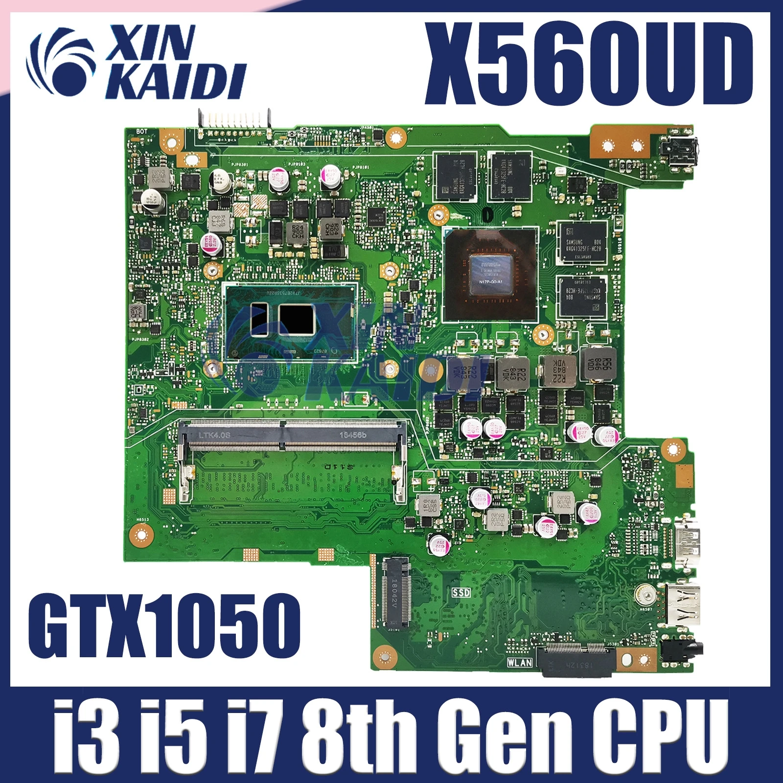 

X560UD Mainboard For asus VivoBook X560 NX560UD X560U X560UD X560UD Laptop Motherboard I5-8250U I7-8550U I5-7200U GTX1050