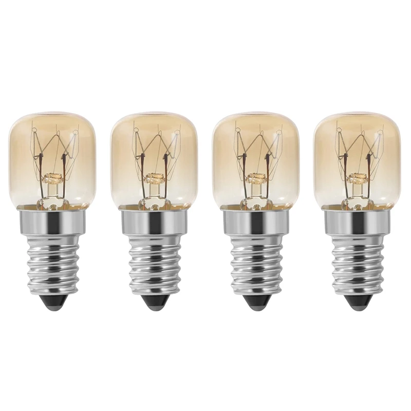 ●Oven Bulb,4Pcs E14 Oven 15W,Oven Bulb, Cap Clear Pygmy Oven Lamp,E14 Up to 300 Celsius Light for Oven-A57M