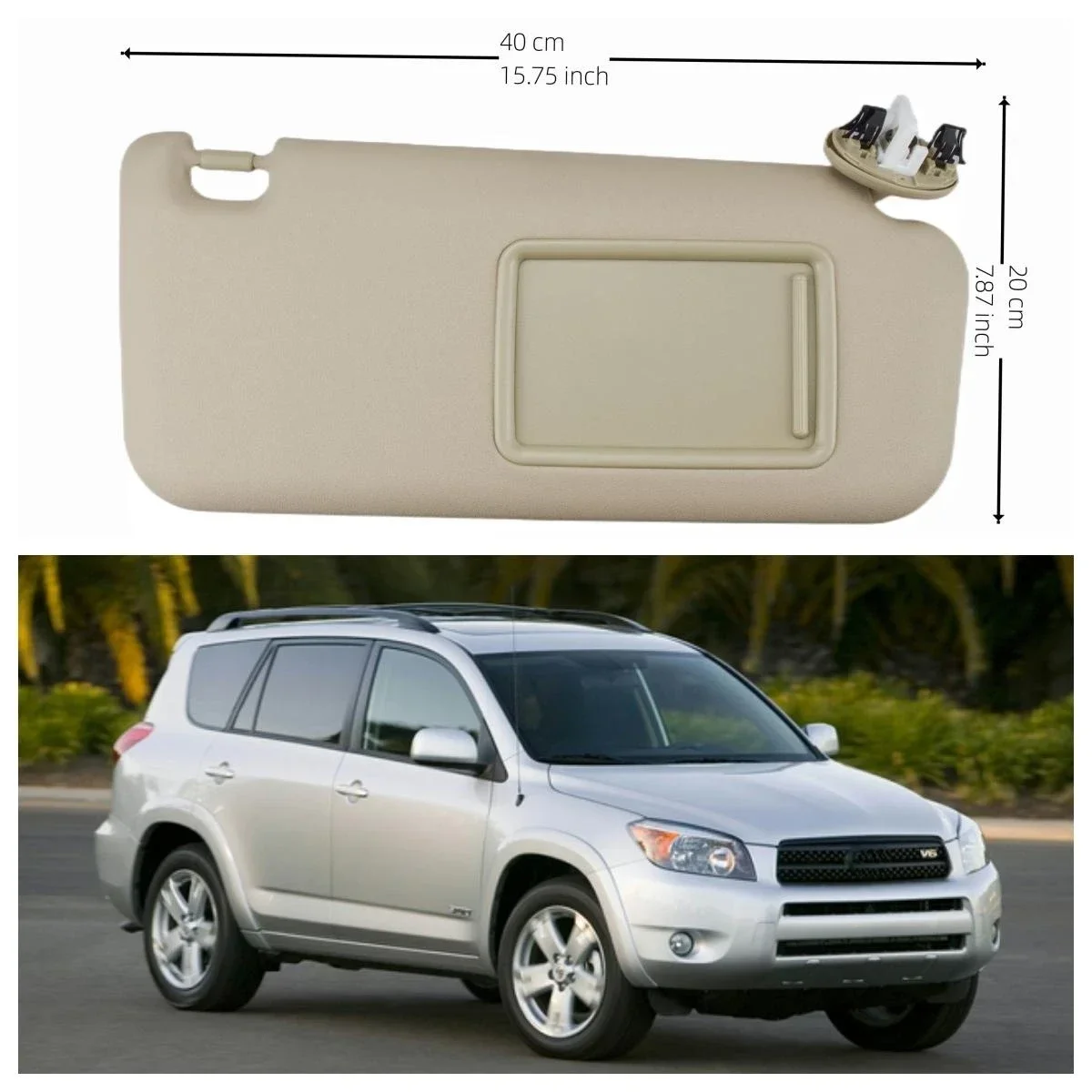 Car Interior Front SunVisor Panel w/Makeup Mirror Light Sun Visor For Toyota RAV4 2006-2013 OEM# 74320-42501-B2, 74310-42452-B2