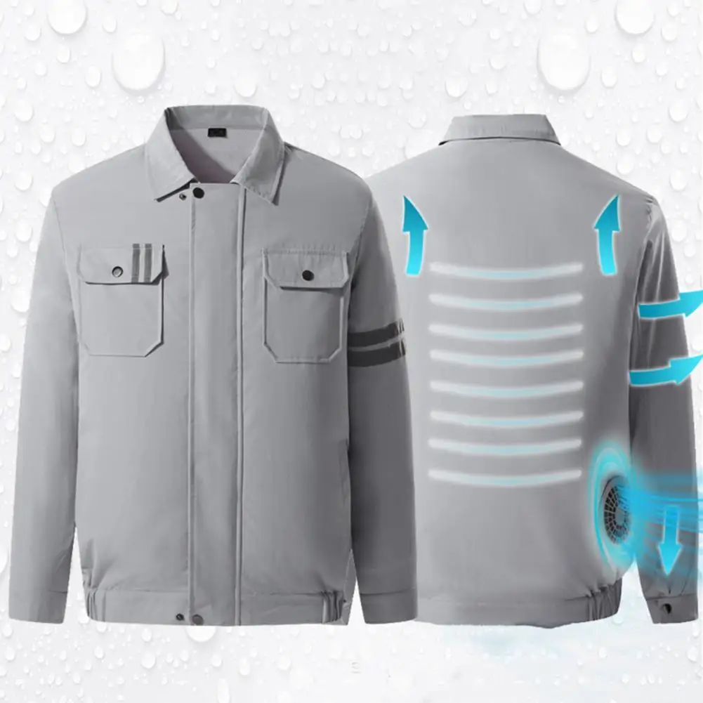 

2022 Men Air Conditioning Coat USB Charging Three-gear Cooling Jacket Adjustable Wind Speed Quick Dry Summer Fan Cooling Jacket