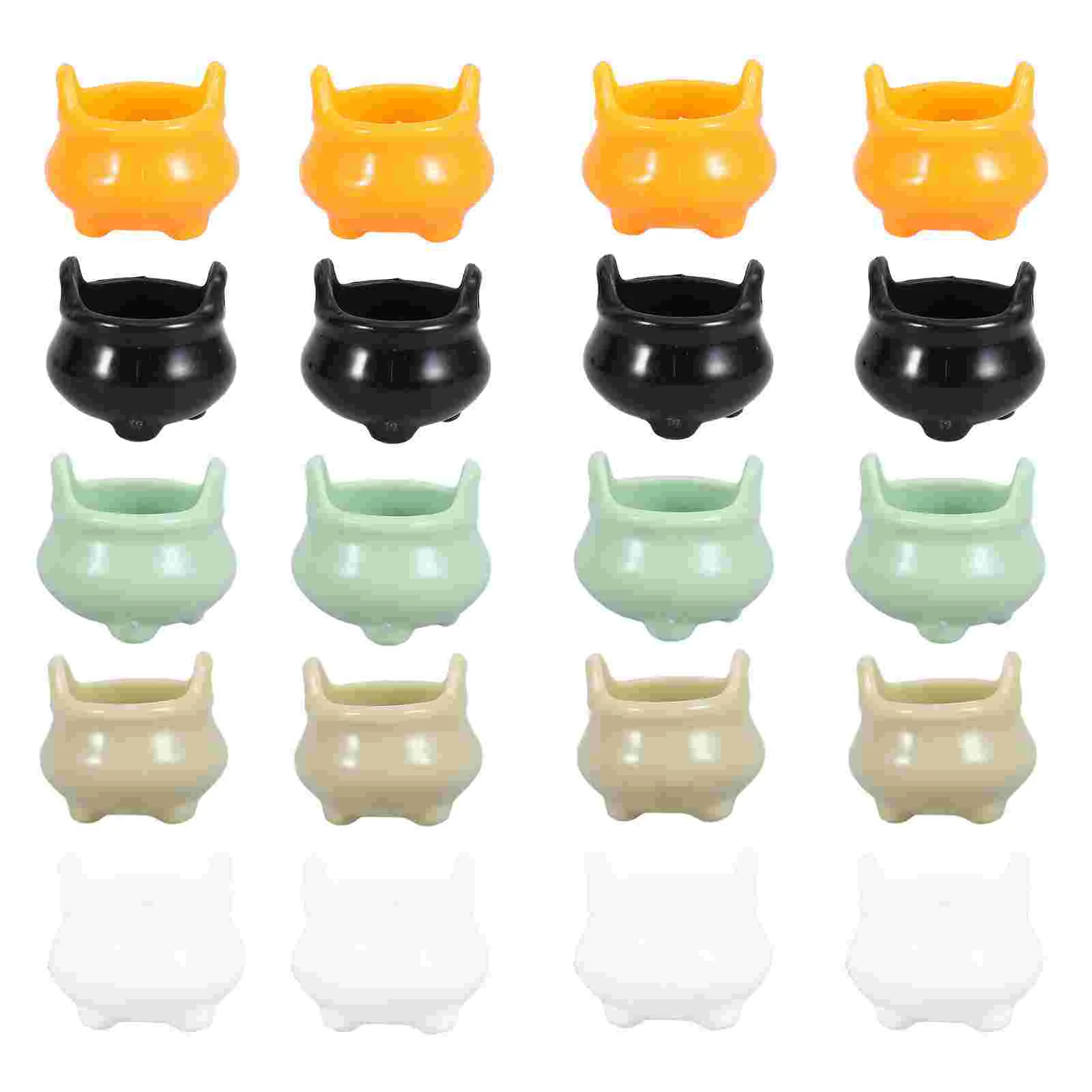 20 Pcs Cauldron Halloween Witch Boiler Bathroom Decorations Mini Pots Gift Tiny Toys