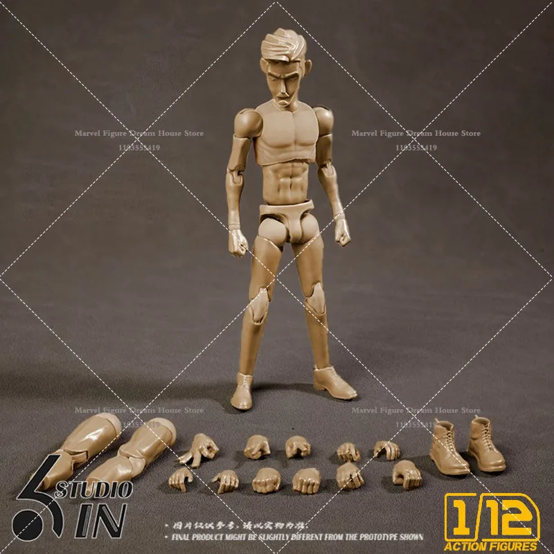 Super Movable Anime Modelo Corporal Masculino Corpo Humano, Mãos Extra Acessórios, Estúdio Escala 1:12, MK1, Figura de Ação 6 ", Em Stock