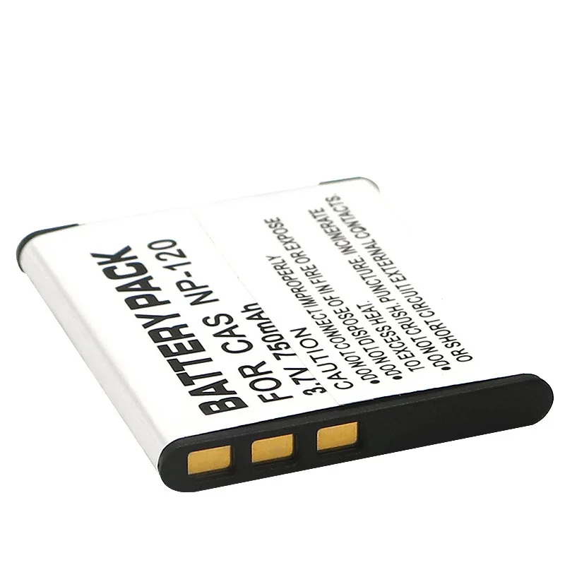 Vollständig dekodierter NP-120-Ersatzakku 750 mAh für Casio Exilim Digitalkamera Li-Ion Power