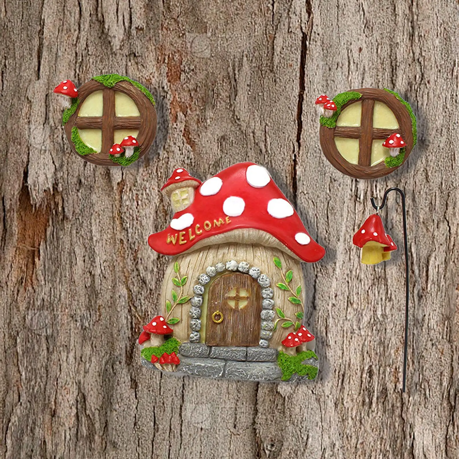 تماثيل حديقة عيد الميلاد تمثال الفطر يتوهج في الظلام مقاوم للماء في الهواء الطلق #3