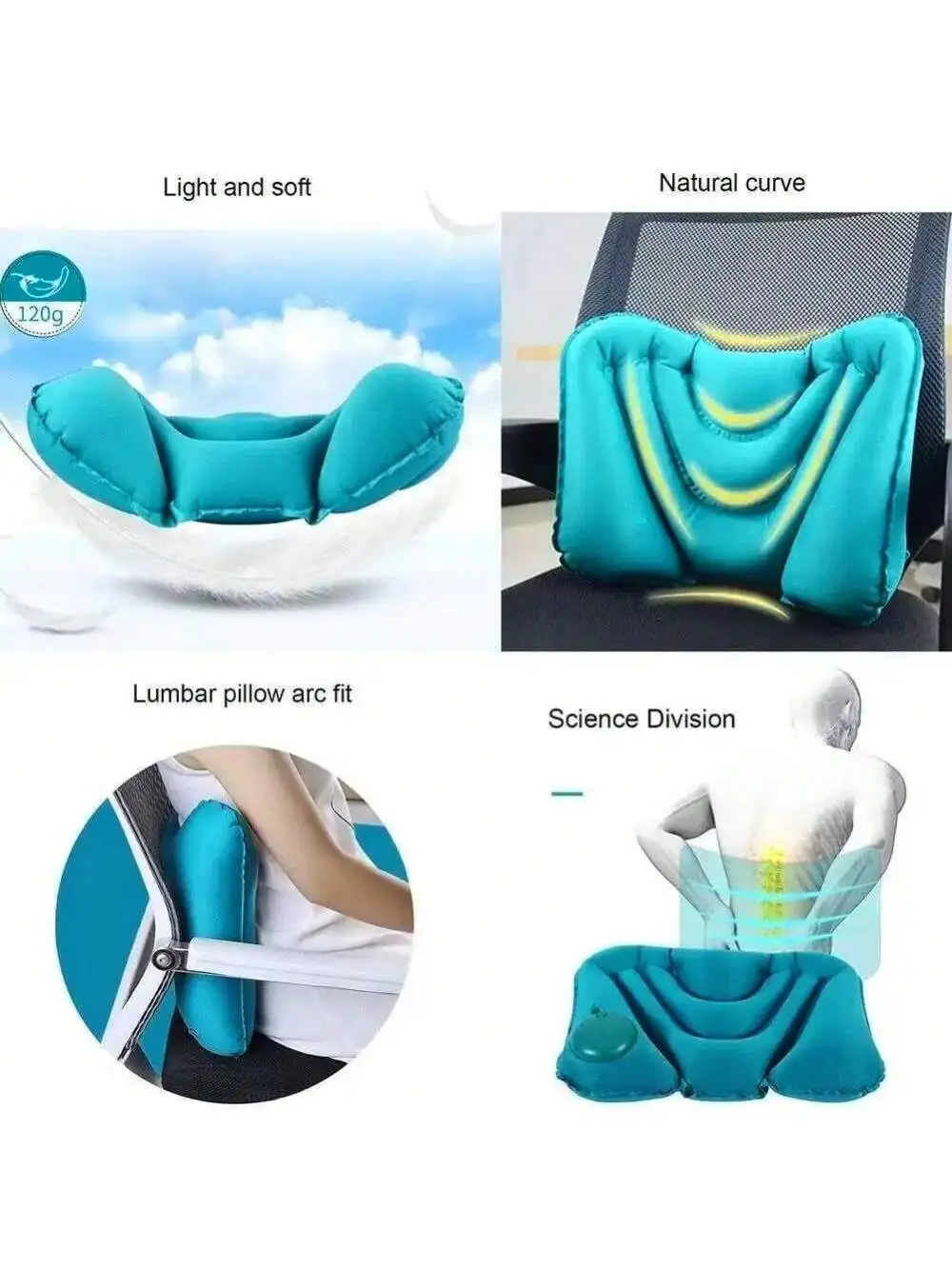 Air Cushion Pillows Outdoor Camping Folding Square lnflatable Pillows Travel Backrest Plane Head Rest pillow camping