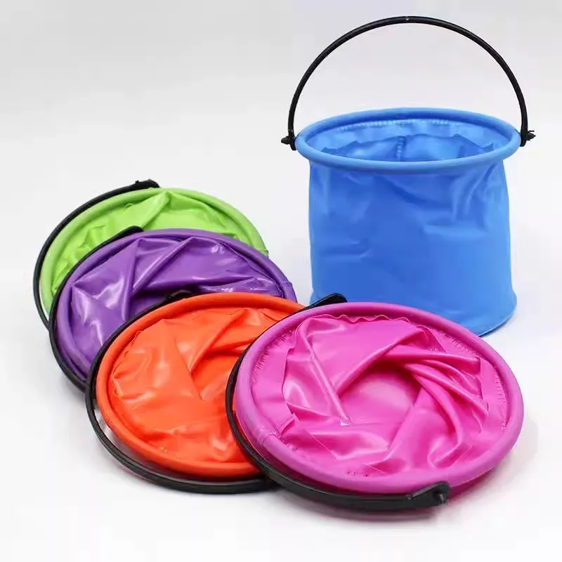 Mini PVC Collapsible Bucket Single Portable Durable for Beach Camping Picnic Fishing Painting Garden Party Essential