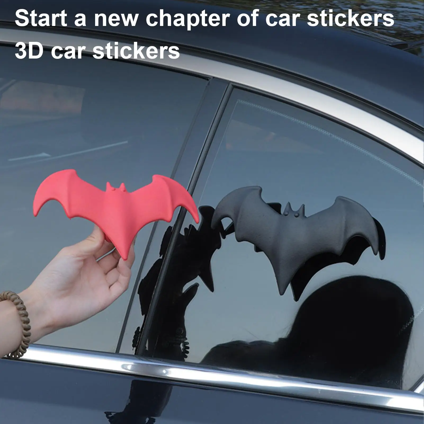 

Car 3D Decorative Tail Modification No Punch Bat Decorative Sticker Roof Small Tail Car Sticker Car Body Decal For Halloween