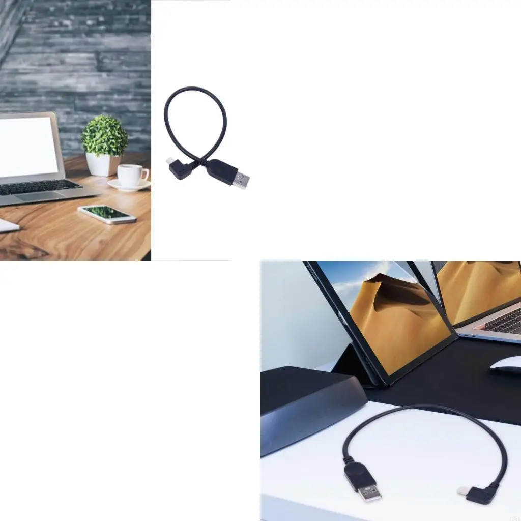 J78A 90 Degree Mini USB Data Cable with Standard USB2.0 Input, USB to Mini USB Charging Cord for Connecting Cameras 30cm