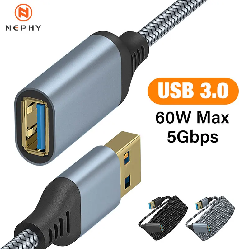 0.5m 1m 2m 3m 5m Nylon Braided USB 3.0 Male-To-Female High-Speed Transmission Data Cable Computer Camera Printer Extension Cable