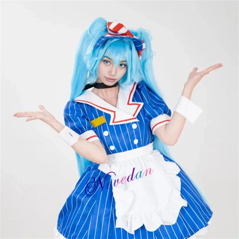 2025 11 disfraz de mesmerizador Teto Miku, peluca de Cosplay, traje de sirvienta, uniforme de juego de rol de Anime, vestido de fiesta de Carnaval para Wo