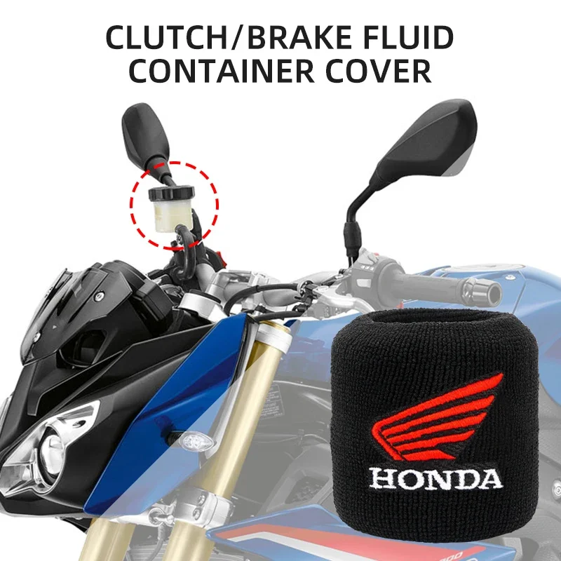 Calcetín de depósito de frenos de líquido delantero de motocicleta con logotipo 3D con llavero para Honda CRF CB CR XR CRM CBR 125 250 300 350