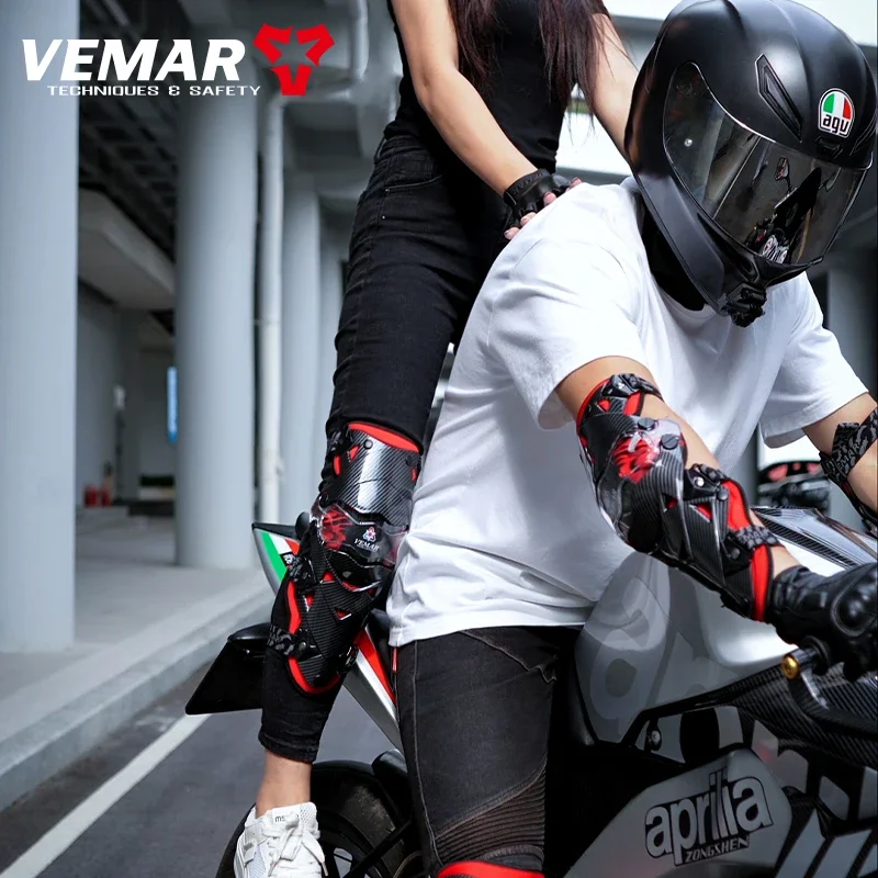 VEMAR Motorcycle Knee Pads Elbow Pads 2Pcs One Set Motocross Protective Gears Anti-fall Moto Kneepads Elbow Protectors Guards