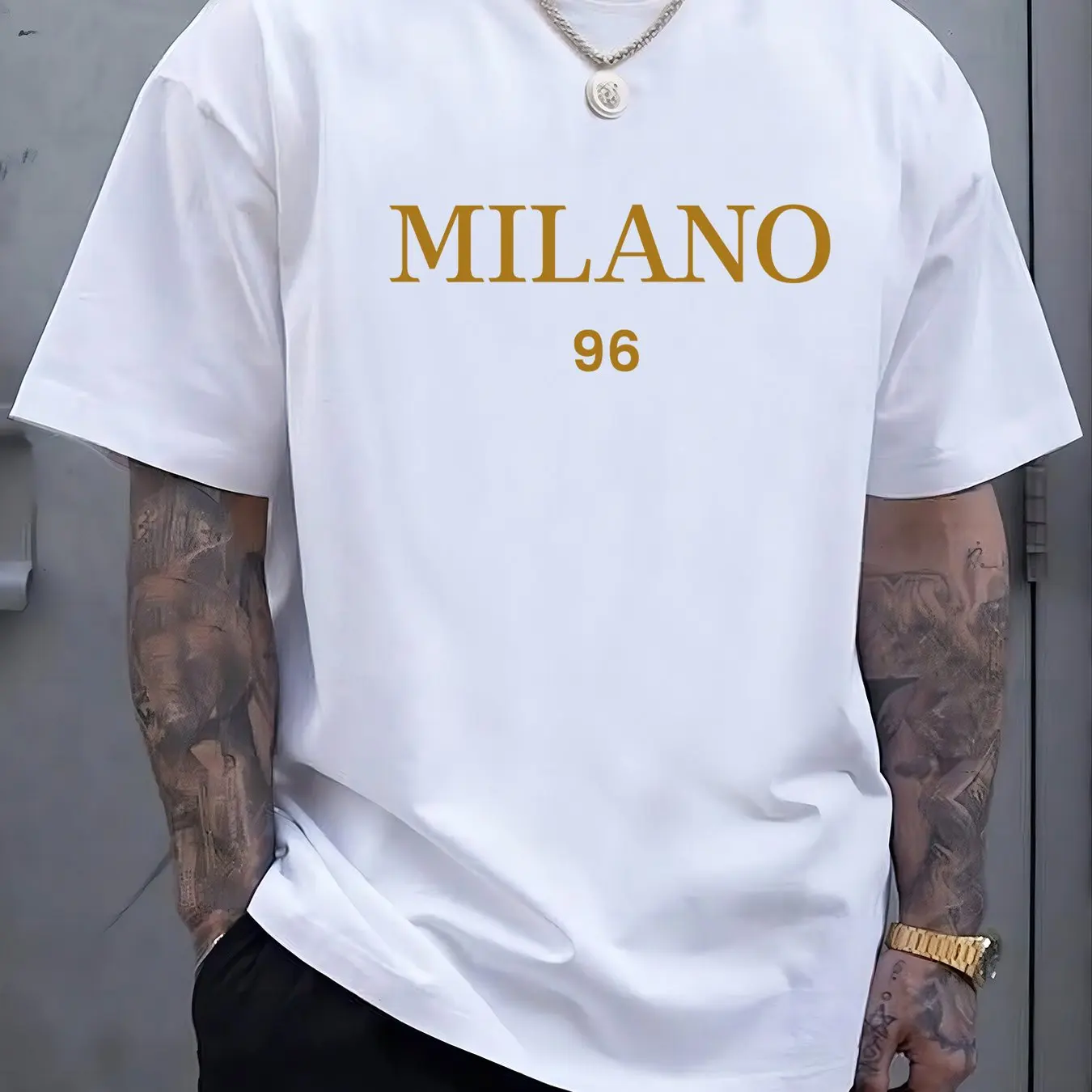 

Новая мода Milano Letter Graphic Мужская роскошная брендовая рубашка из хлопка большого размера с коротким рукавом Летняя унисекс Мужская женская уличная футболка