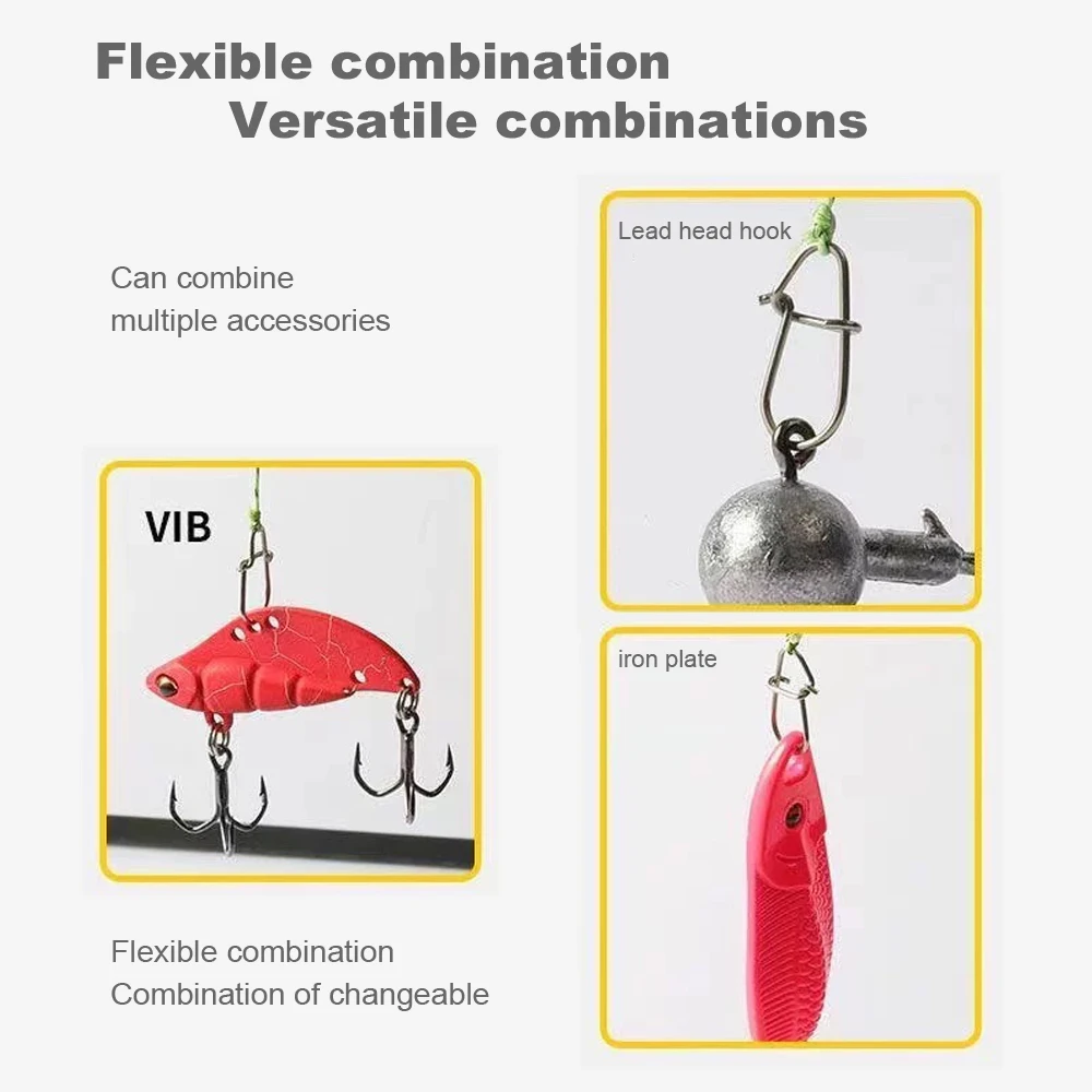 100 قطعة طقم إغراء موصل هوك معالجة اكسسوارات قطب يدور المفاجئة مشبك كليب دبوس Fastlock شوبك حلقة والعتاد الصيد