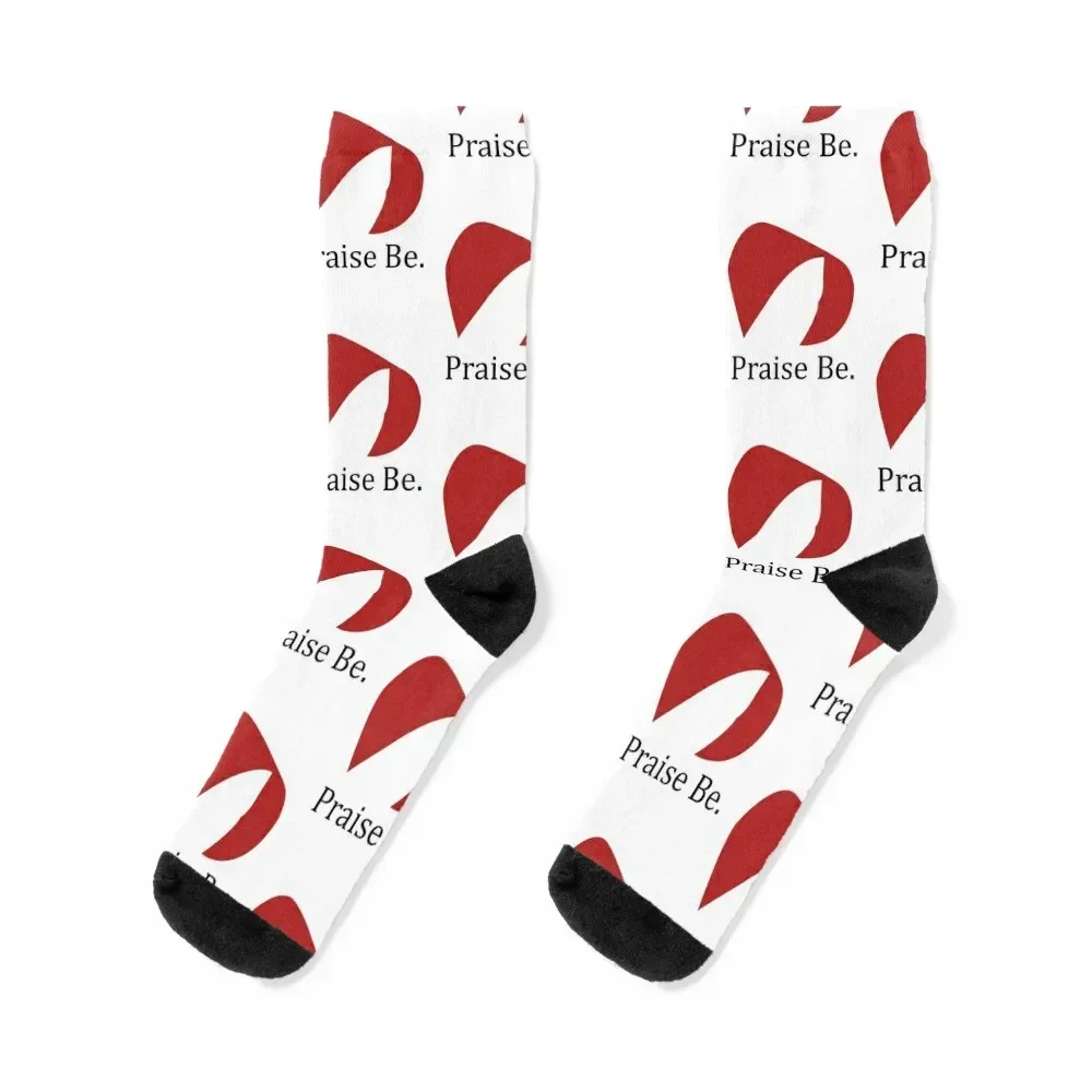 Handmaids Tale praise be red Socks hockey christmass gift Antiskid soccer Woman Socks Men's