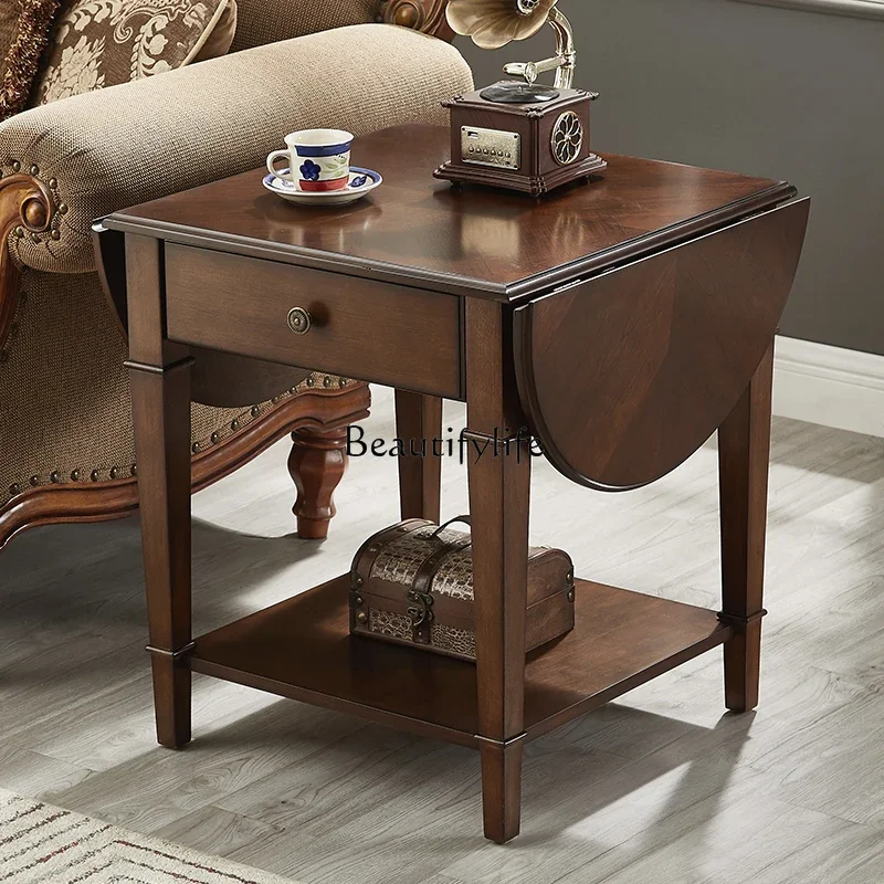 

03. Coffee table foldable table American function European corner living room