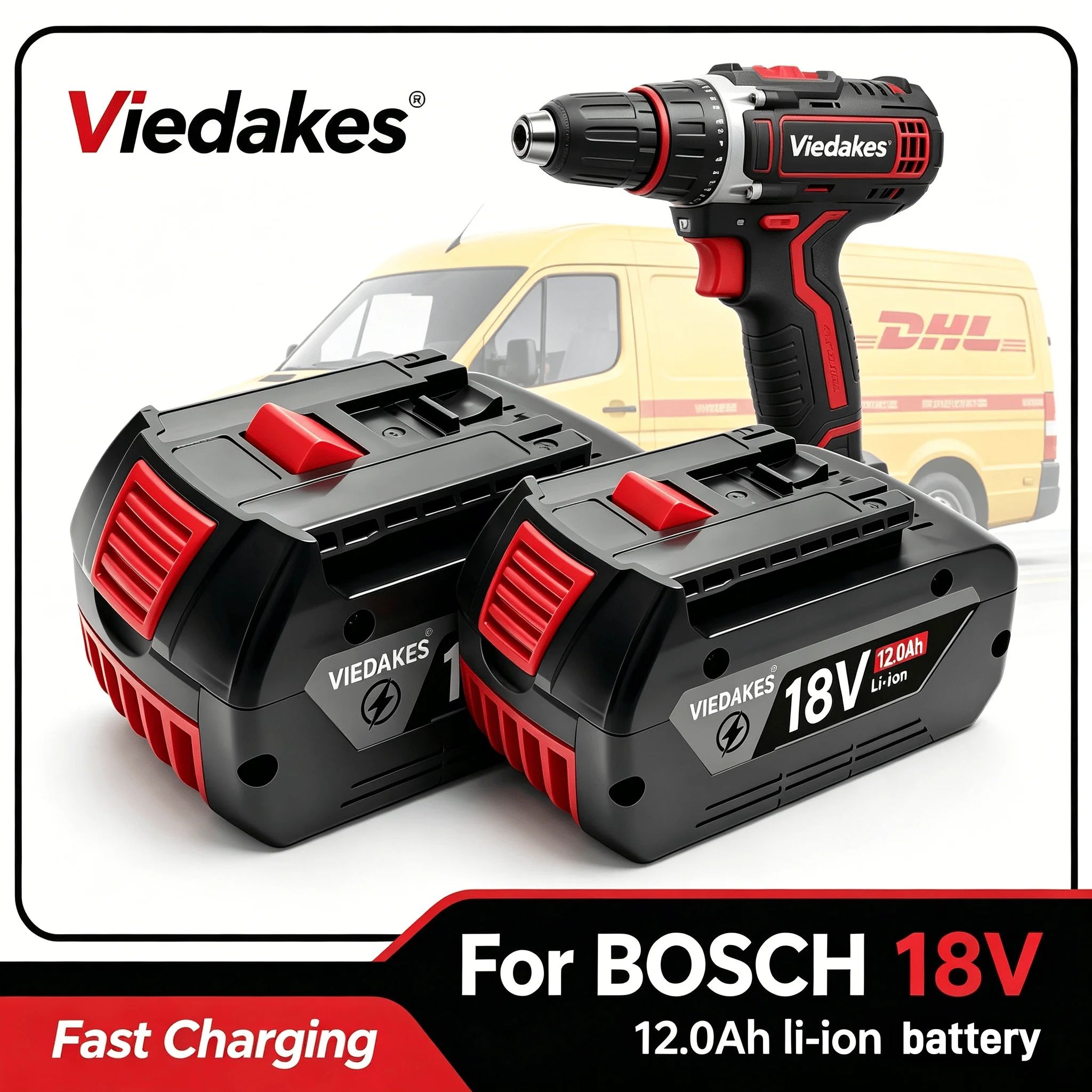 

2026 Newly VIEDAKES 18V battery for bosch 12.0Ah Replacement Battery For Bosch BAT609 BAT618 ProCORE Cordless Power Tool Battery