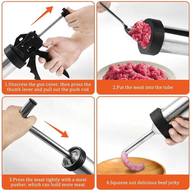 

Hot Selling-Stainless Steel Beef Jerky Making Tools Sausage Stuffer Machine Suitable For Kitchen Tools,Stainless Steel Beef Jerk