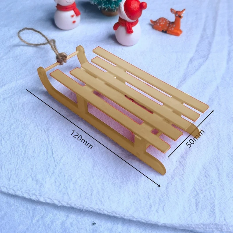 5 قطعة ديكور عيد الميلاد ديكور المنزل ديكور الخشب زلاجات خشبية صغيرة زينة عيد الميلاد الخشبية