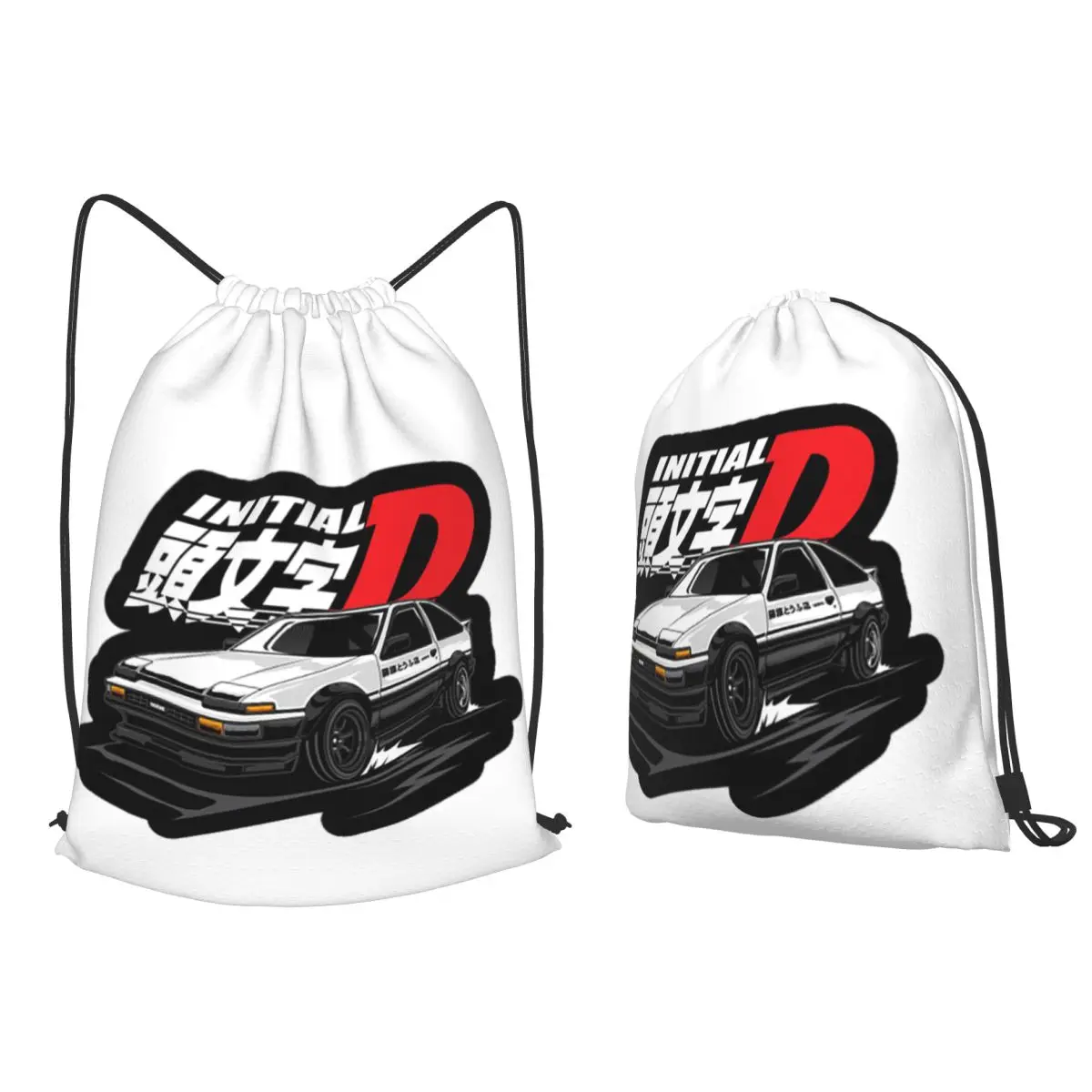 Anime Drift AE86 Initial D Backpacks Multi-function Drawstring Bags Sports Bag Book Bags for Man Woman School