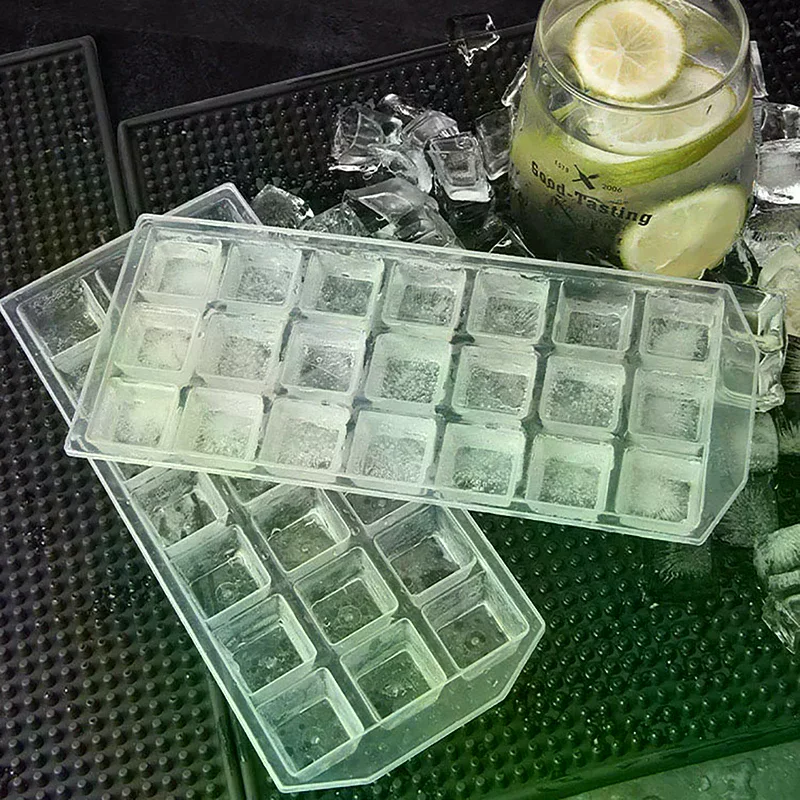 21 Grids Thicken Plastic Ice Cube Mold DIY Reusable Whisky Ice Tray Jelly Freezer Mould Household Kitchen Bar Accessories 1Pc