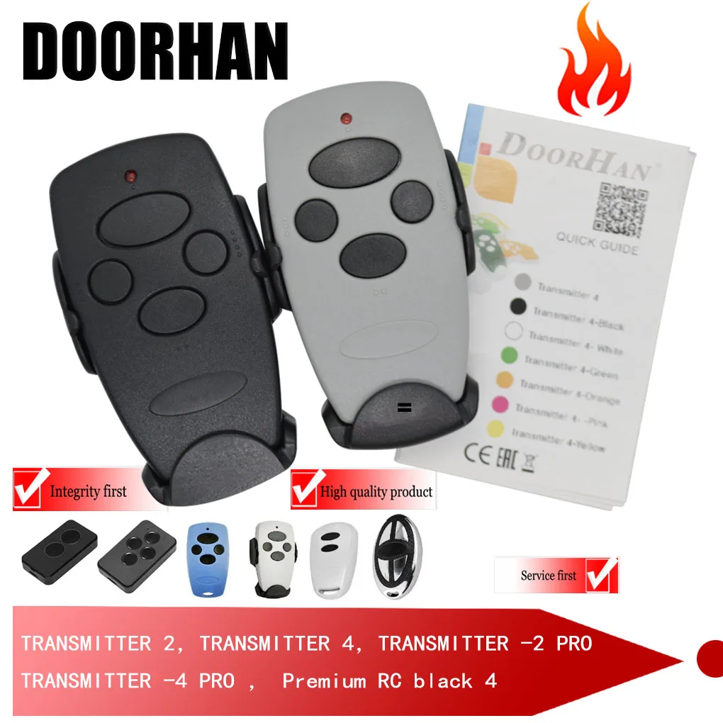 2PCS DOORHAN TRANSMITTER 433MHz Garage door rolling code remote TRANSMITTER 2-2 PRO -TRANSMITTER 4-4PRO