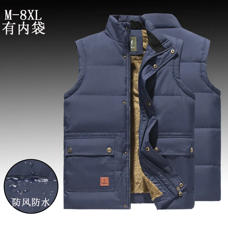 

Мужской зимний жилет большого размера, куртки без рукавов, меховое модное мужское пальто, брендовая одежда, зимний жилет, рабочая одежда для рыбалки, флисовый жилет