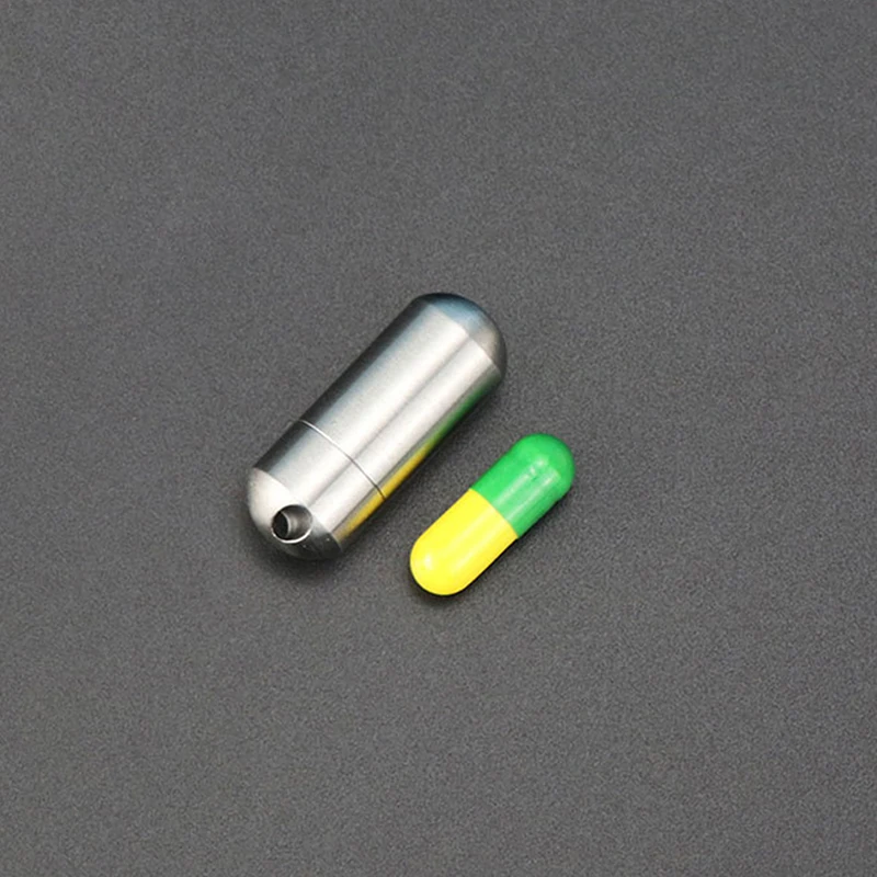 Pill Holder Portable Waterproof Metal Capsule Box Keychain Pill Case Storage  Stainless steel