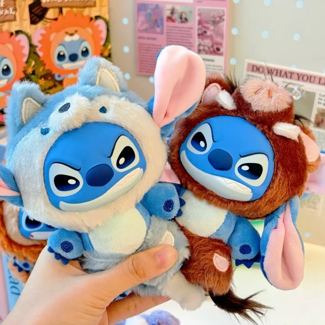 2025 Disney Stitch Wild Animal Series Blind Box Plush Dolls Pendant Cute Doll Ornament Mystery Box Surprise Toys Gifts