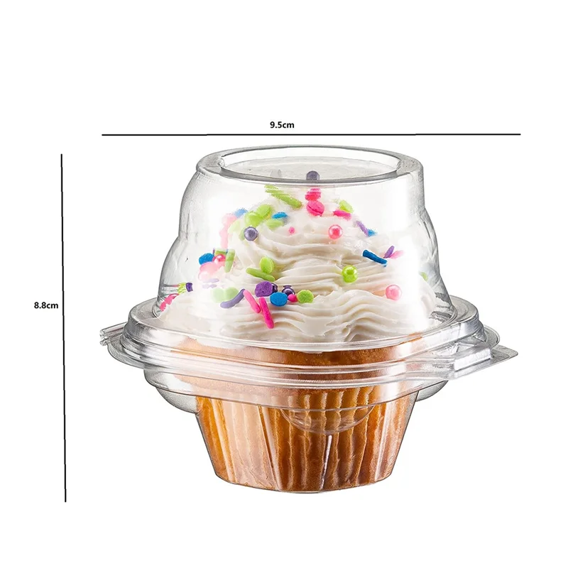 

Versatile 100 Pcs Clear Cupcake Boxes Set Cupcake Holders With Lid, Single Compartment Muffin Carrier