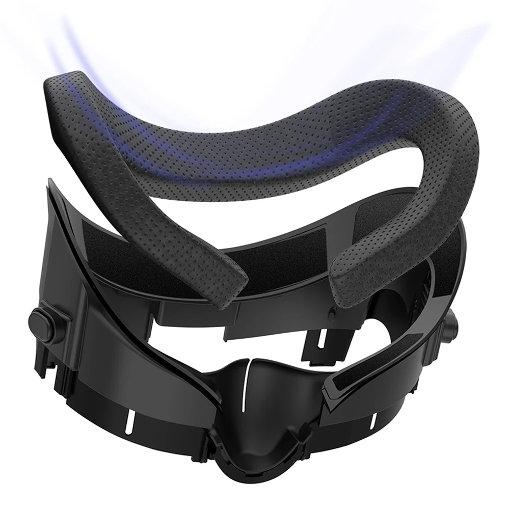 6 في 1 واجهة الوجه من البولي يوريثان ووسادة وجه من رغوة الحرير الجليدي قابلة للتعديل لعدسة الوجه لـ Oculus Quest 3