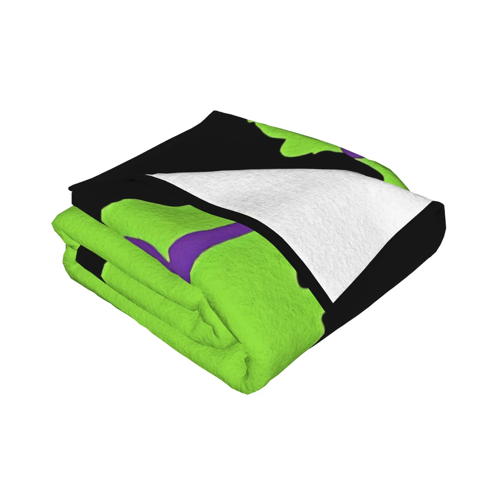 1PC home Cutecore Logo Green And Purple Goosebumps Blanket Super Cosy Plush Home Living Room Sofa halloween