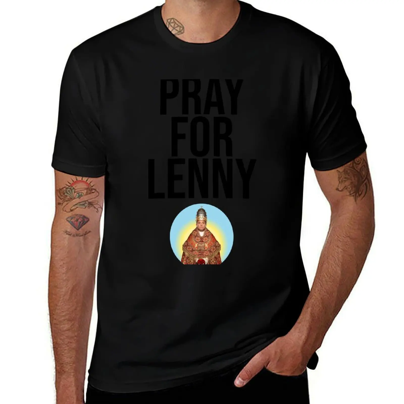 

Футболка Pray For Lenny (дизайн сзади), мужская однотонная хлопковая футболка, футболка из 100% хлопка