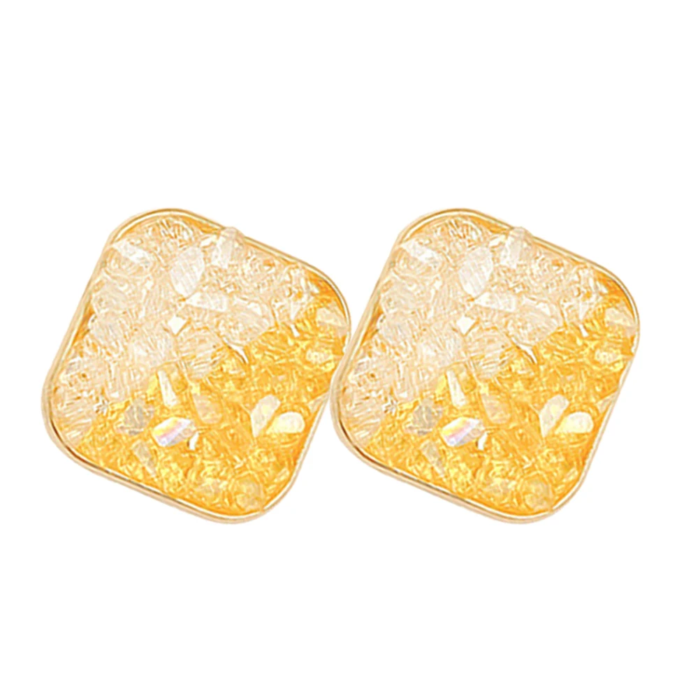 

Geometric Square Earrings Women Copper Color Lightweight Metal Material Versatile Occasions Trendy Accessories Stud for Women