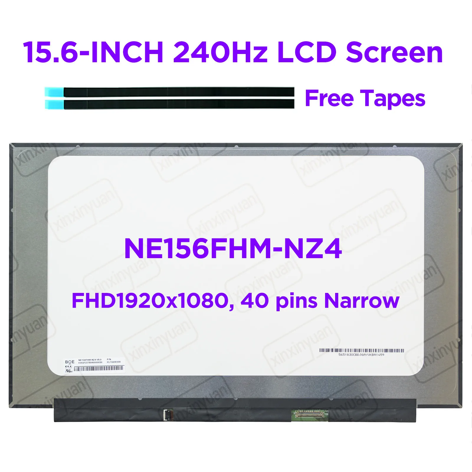 15.6-INCH 240Hz Laptop LCD Screen NE156FHM-NZ4 IPS Display Panel Replacement FHD1920x1080 40pins Small Connector