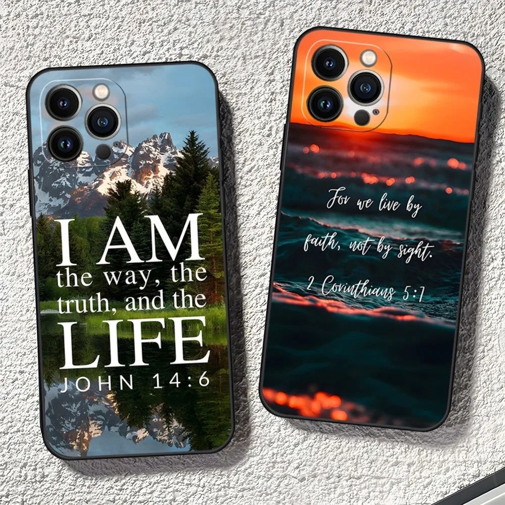 Verse of The Christian Bible Jesus Phone Case for iphone 11 Pro Max 12 Mini 13 14 X Xr Xs 6 6s 8 7 Plus Silicone Cover