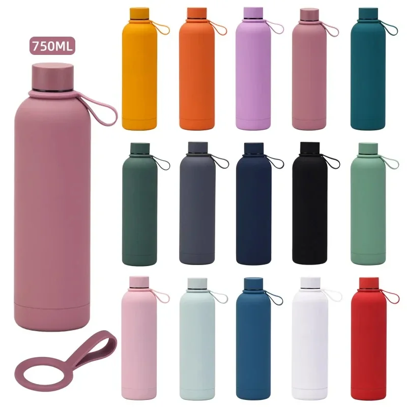 

750/1000ML Vacuum Cup New Stainless Steel Small Mouth Bottle Outdoor Sports Car Portable Thermos Cup Cold Water Bottle