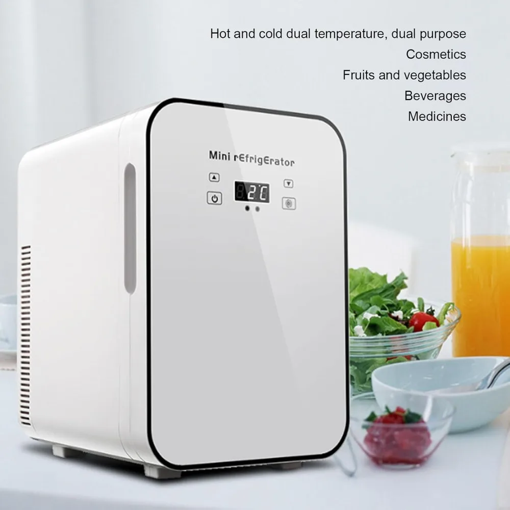 20L Mini Fridge for Bedroom Car Office Desk College Dorm Room, Portable Cooler and Warmer for Food, Drinks, Skincare, Beauty an