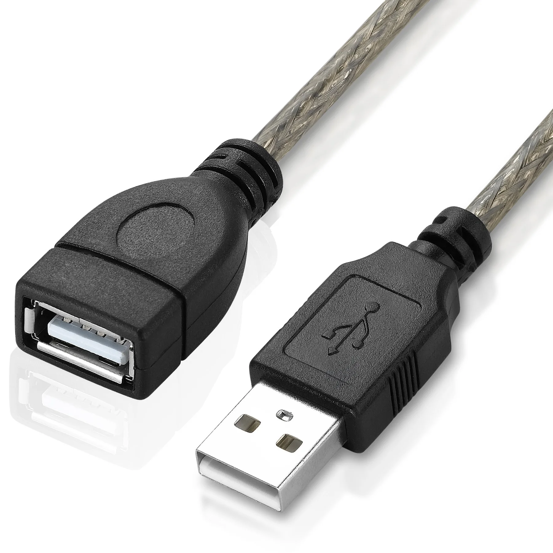 Bochara USB 2.0 Extension Cable Male to Female Foil+Braided Dual Shielded 1.5m 3m 5m 10m