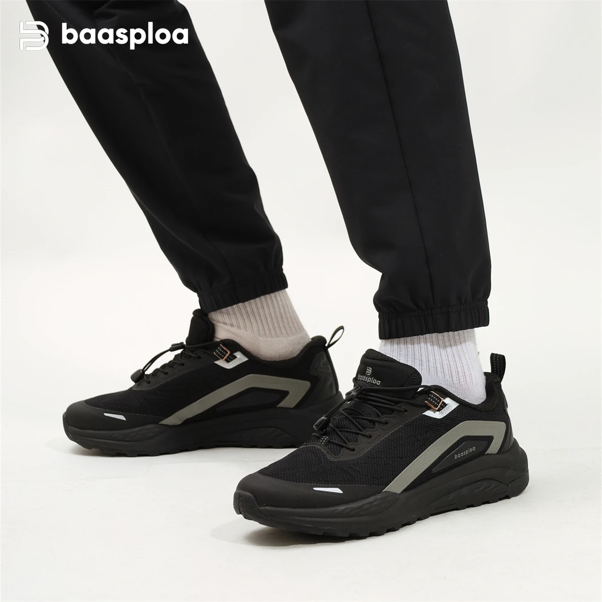 

Baasploa New Spring Men Outdoor Sneakers Comfort Mesh Breathable Hiking Shoes Male Profession Climbing Non-Slip Wear Resistant
