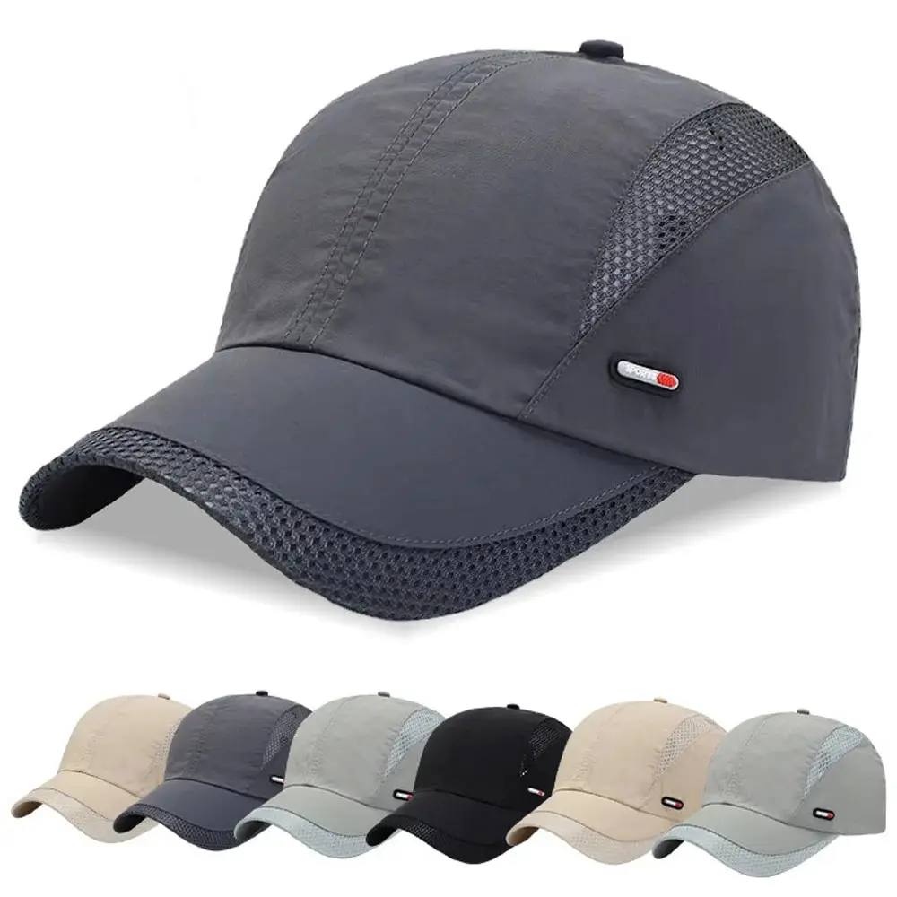 Quick Dry Baseball Cap Outdoor Sports Mesh Breathable Hat For Men Portable Hiking Fishing Sunbonnet Golf Adjustable Cap