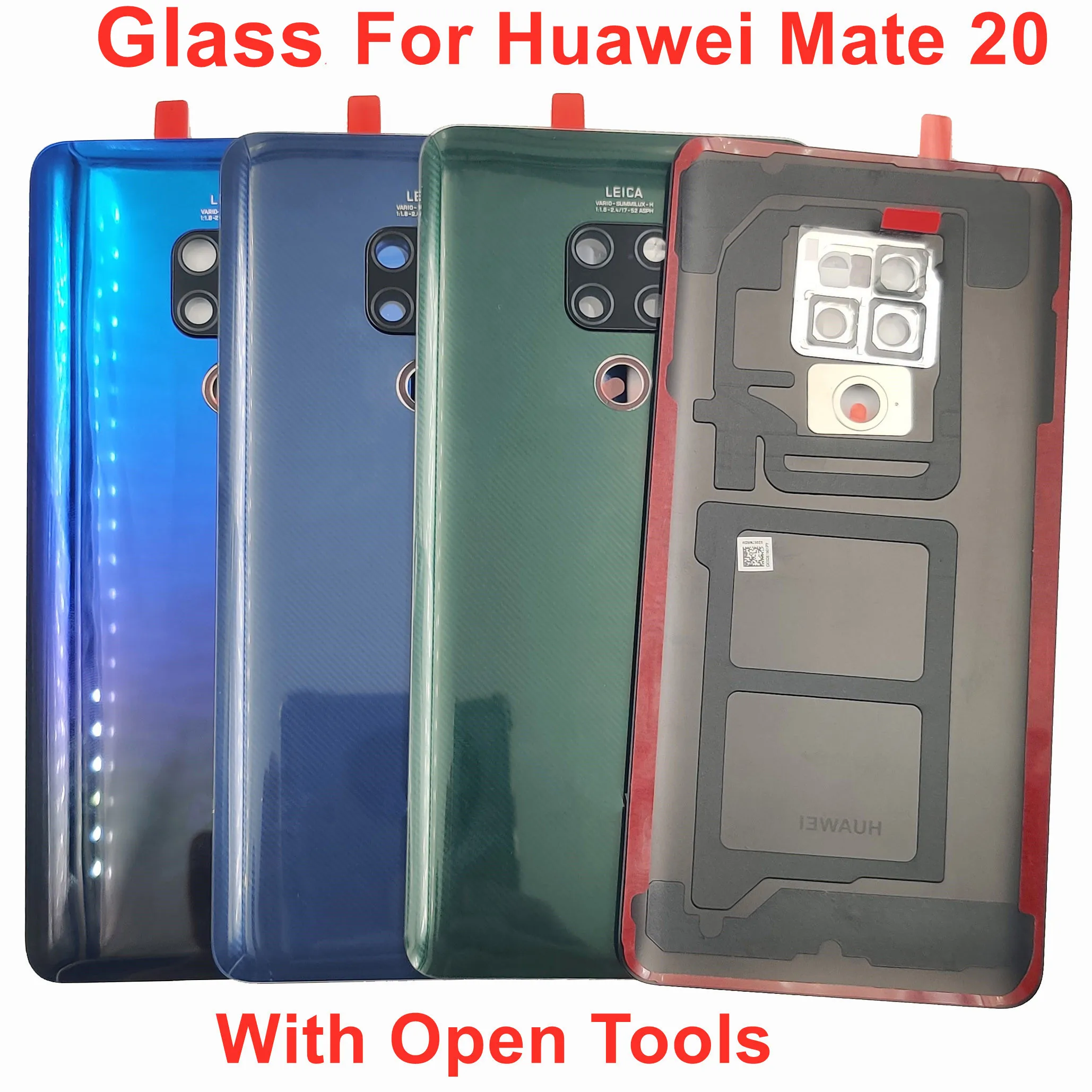 A+++ Glass Back Lid For Huawei Mate 20 Battery Cover Rear Door Housing Panel Case With Camera Lens Flashlight Adhesive Sticker