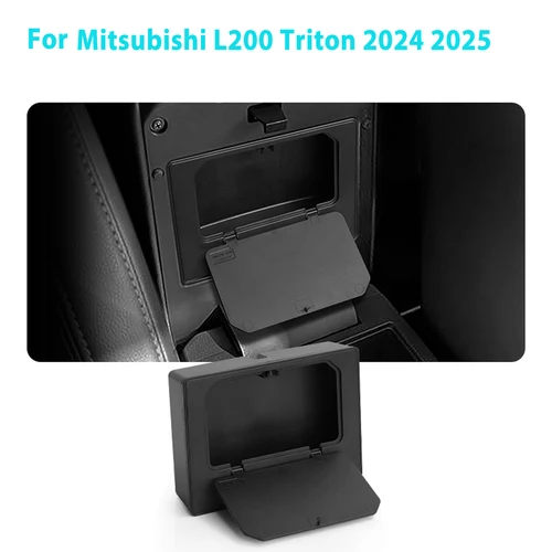 Imagen 2 del producto Para Mitsubishi L200 Triton 2024 2025 consola central caja de almacenamiento reposabrazos caja de almacenamiento taza caja de almacenamiento oculta accesorios interiores