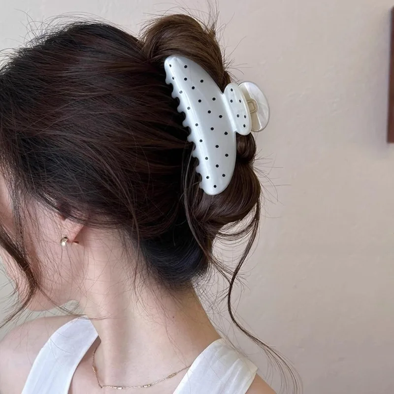 Polka Dot Versatile Hair Clip Feminine Hair Shark Clip Fashion Sweet Hair Accessories
