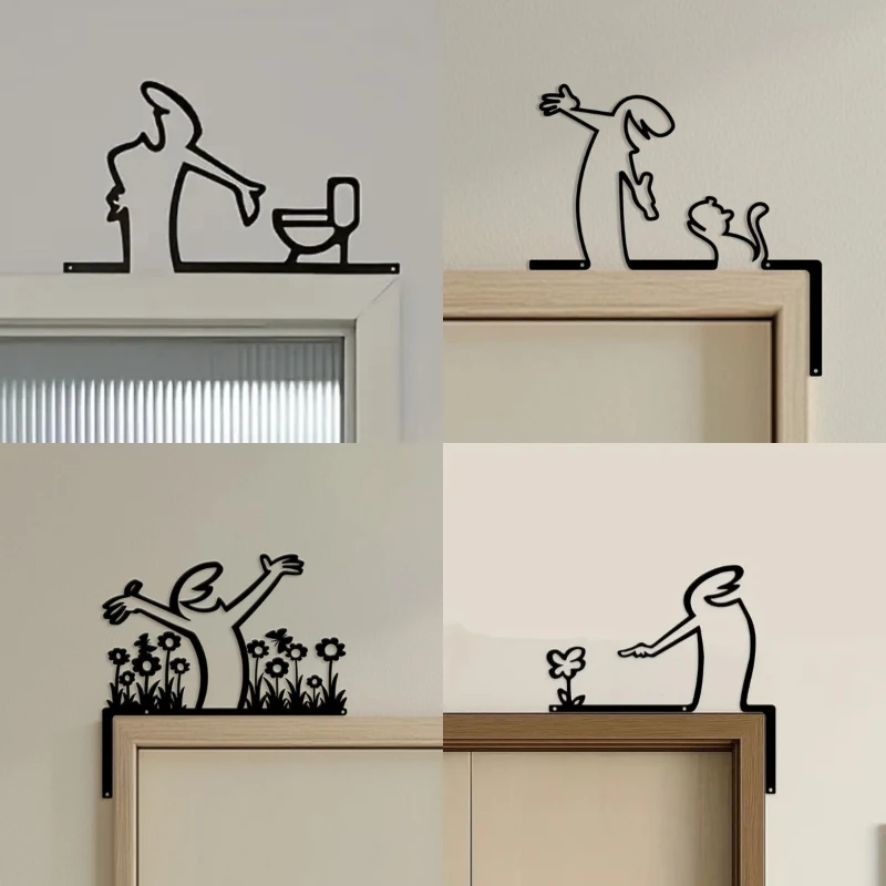 Современная ванная комната Гостиная Знак для домашних животных 2D Плоская черная рамка Настенное искусство Металлический самоклеящийся туалетный декор Железное художественное угловое украшение Современная ванная комната Гостиная Знак для домашних животных 2D Плоская черная рамка Настенное искусство Металлический самоклеящийся туалетный декор Железное художественное угловое украшение