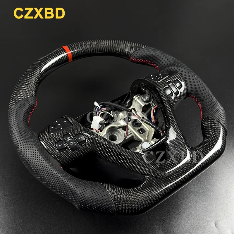 

For Ford Explorder 2011 2012 2013 2014 2015 Glossy Matte Real Black Carbon Fiber Steering Wheel High Quality Leather Customized
