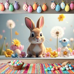 Easter Decoration Bunny Background Easter Eggs Banner Photography Props Outdoor Garden Decors Door Cover Easter Party Supplies