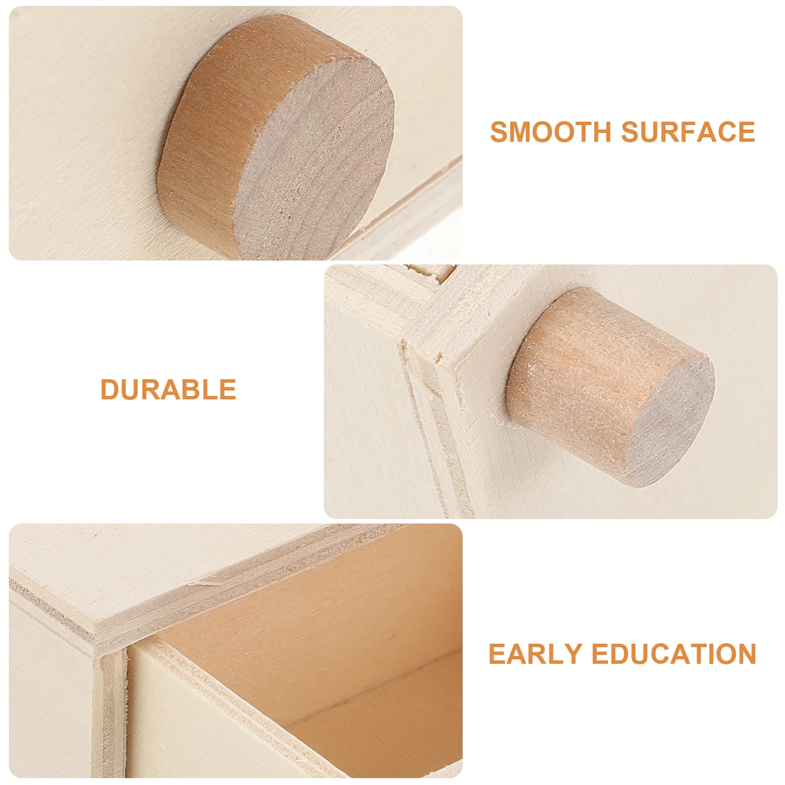 3 قطع من صناديق الأدراج الخشبية، تخزين ممتاز مصقول يدويًا للأطفال، مستحضرات التجميل والمجوهرات، منظم الحلوى، صندوق خشبي مصنوع يدويًا #4