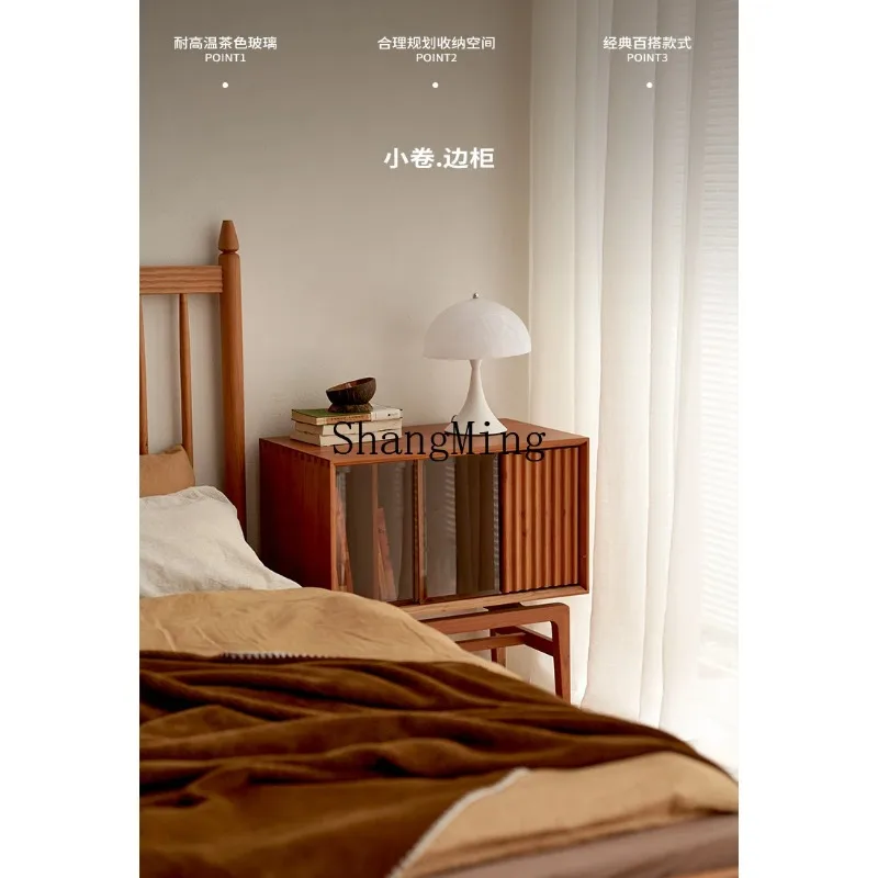 CL  home modern storage solid wood glass bookcase small apartment storage magazine cabinet